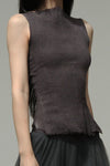 Marc le bihan silk elastic stretch vest 26954 series handmade in France MLB-26954-MOKA 26954 E23